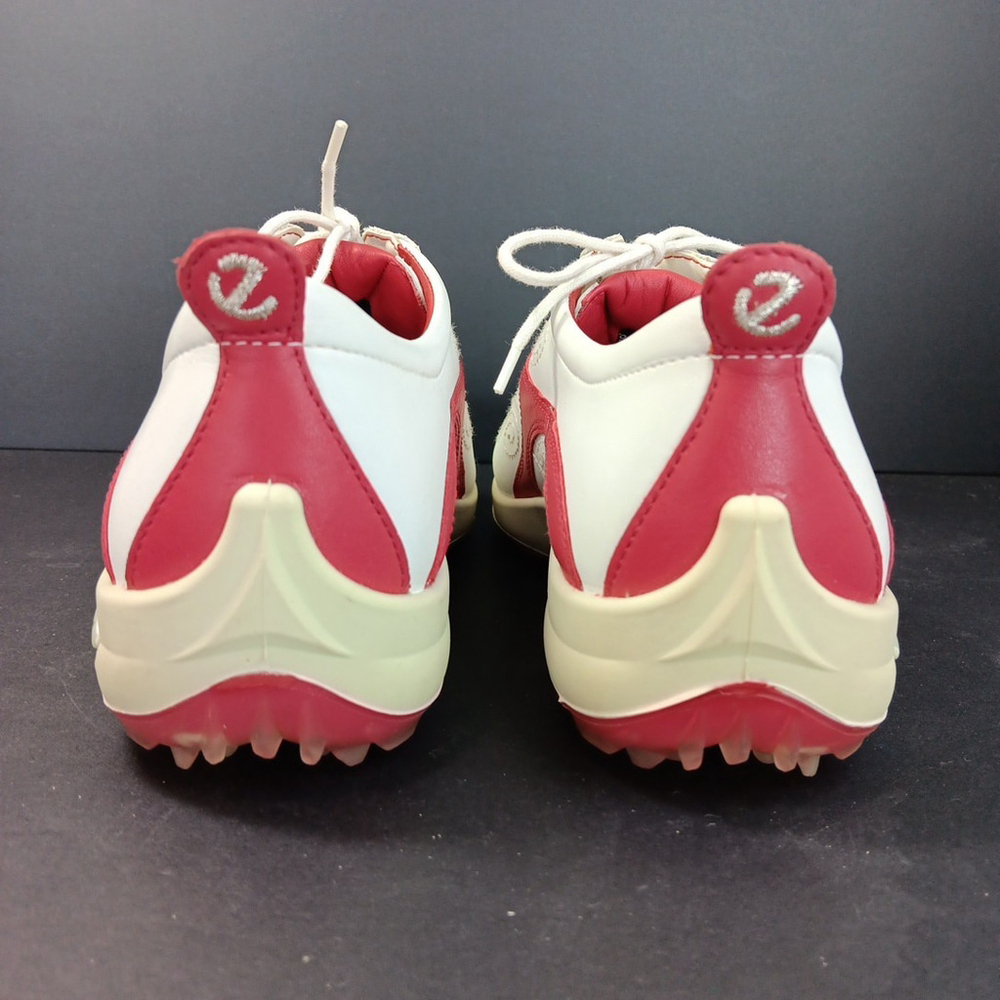 Ecco Women’s White And Red Leather Golf Shoes Size 40 (US 9/9.5) - Picture 4 of 10